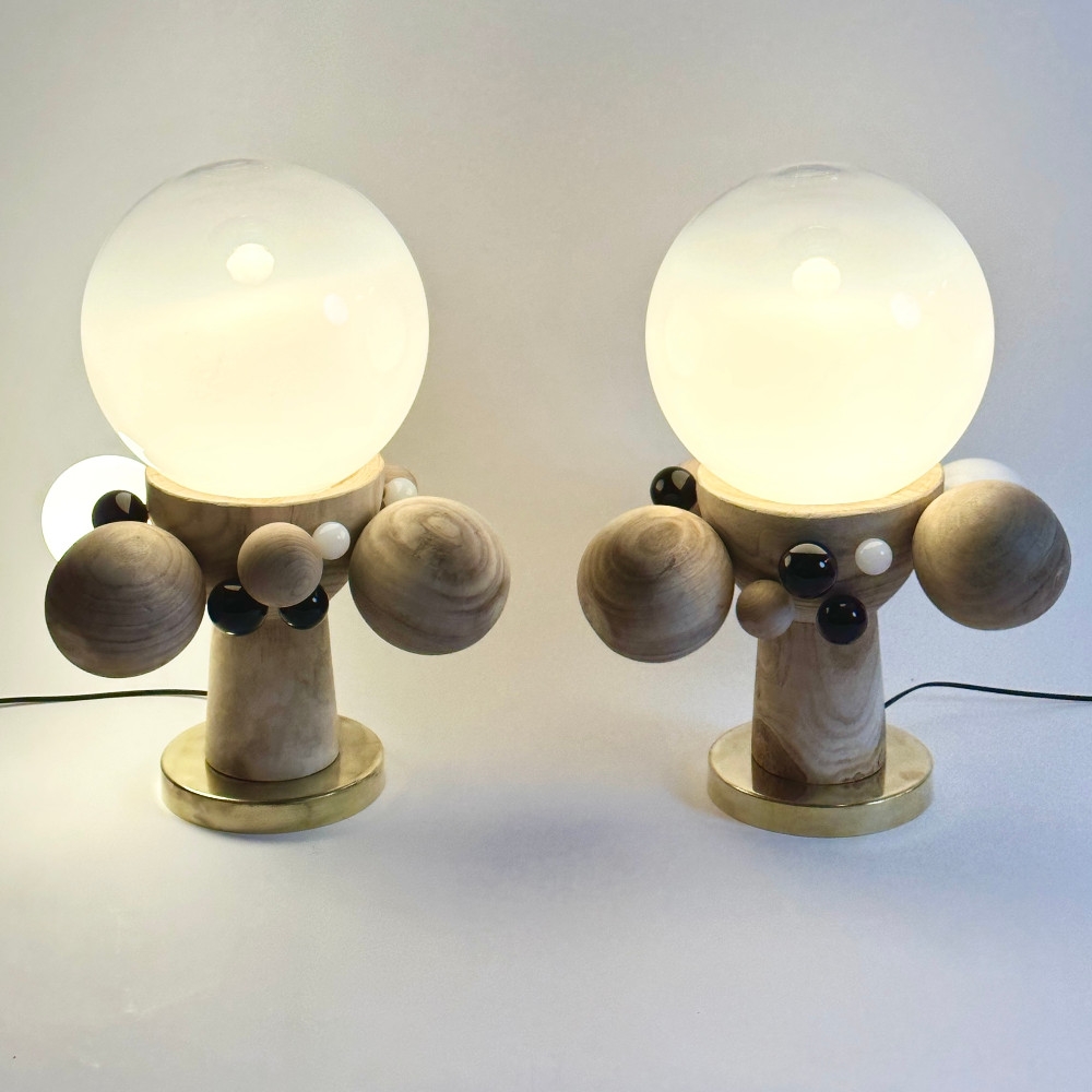 Late 20th Century Italian Pair of Space Age Table Lamps
